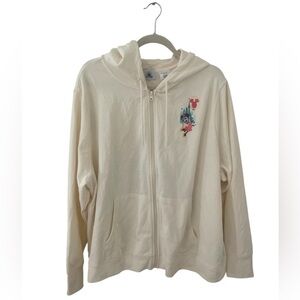 Disney Parks Mickey & Minnie Mouse Cream Zip-Up Hoodie